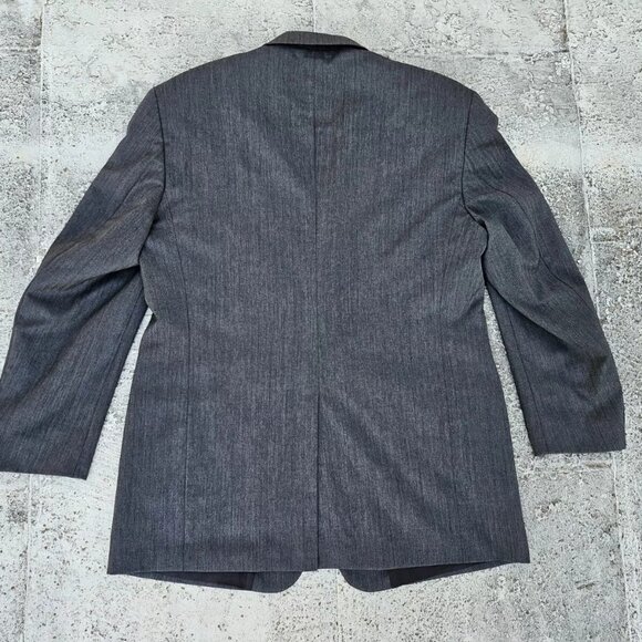 Nautica Men Blazer Sport Coat Jacket 100% Wool Dark Gray Two Button Size 46L - Picture 3 of 10